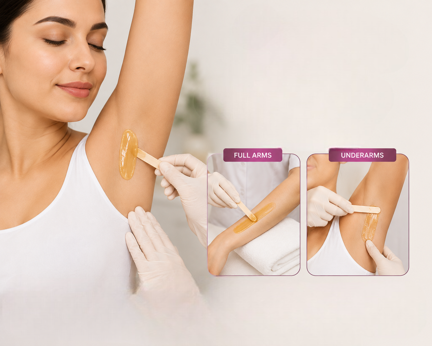 Full Arms with Underarms (Hot Wax) (F)