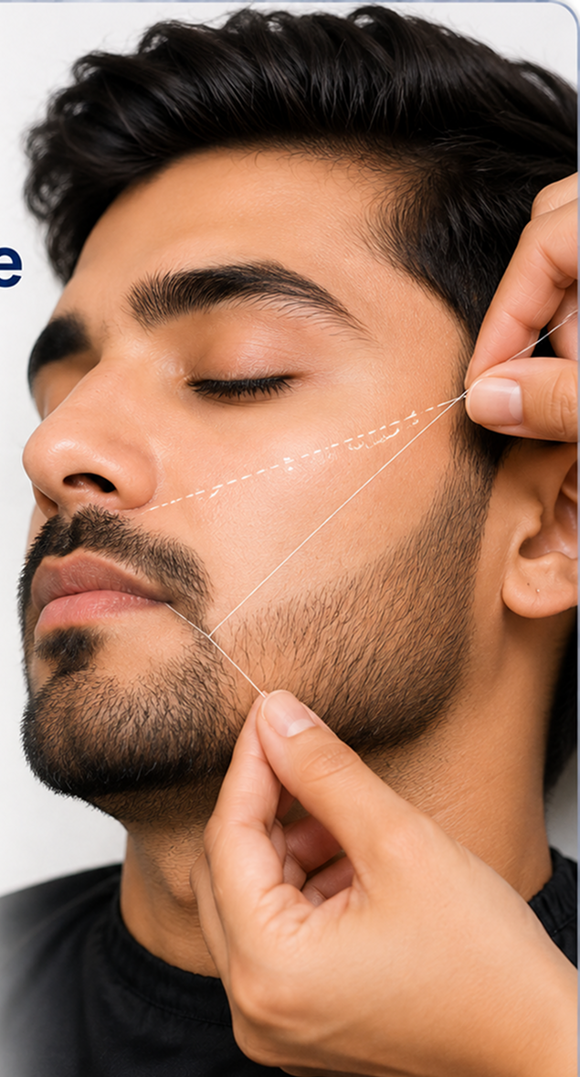 Cheek Bone Threading (Male)